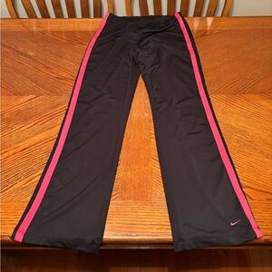 Nike Black Joggers with Pink Stripes
